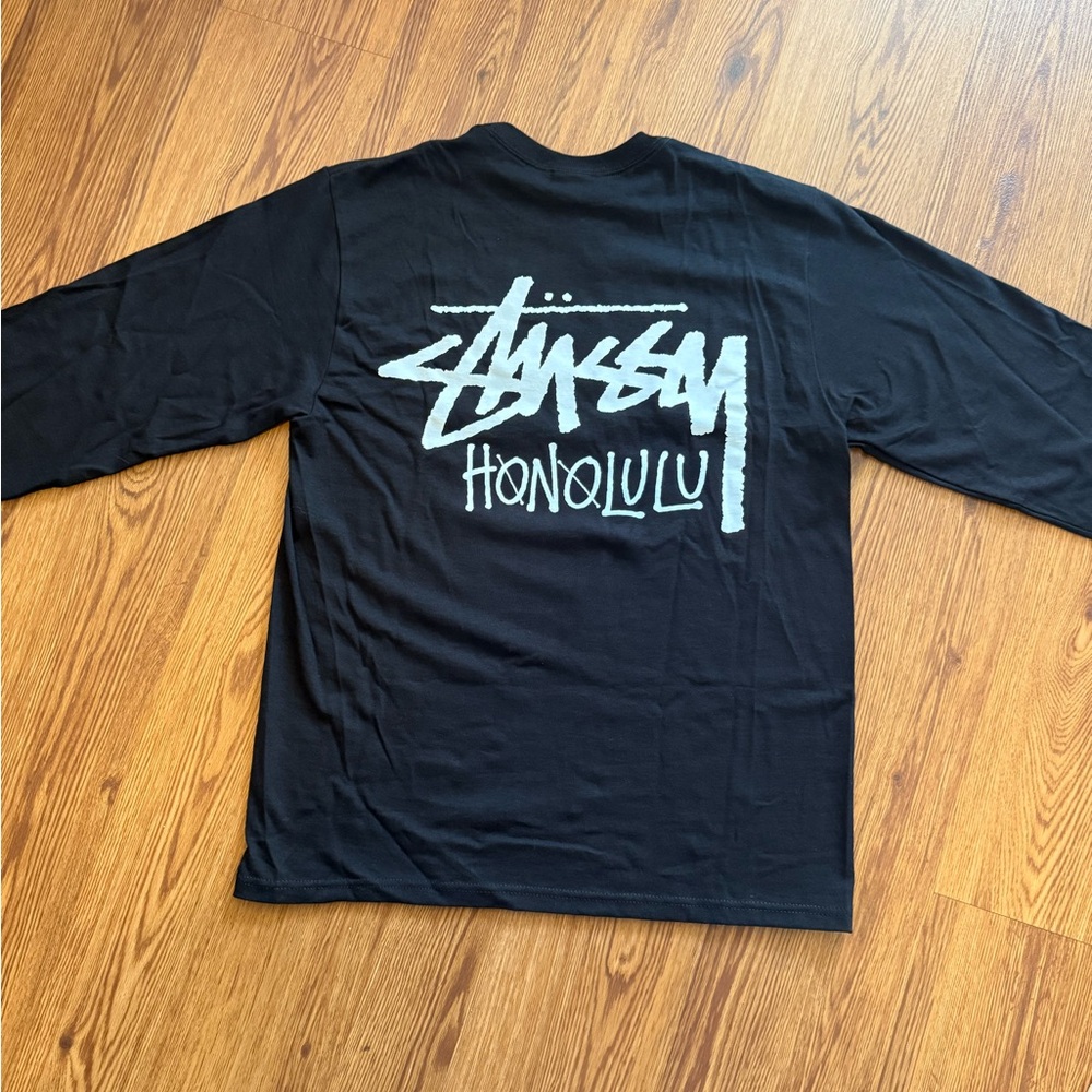 NWT Authentic Stussy Honolulu Men's Black Long Sleeve Tee Size Medium
